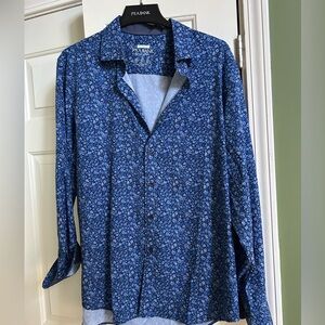 Jos. A. Bank Navy and Light Blue Floral Button-Up Shirt